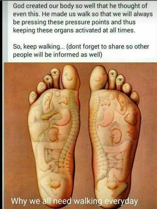 The soles of your feet are your health weapons